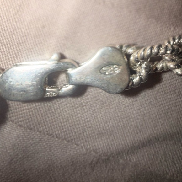 Vintage 925 sterling silver real White Pearl chain link Necklace - Picture 6 of 12